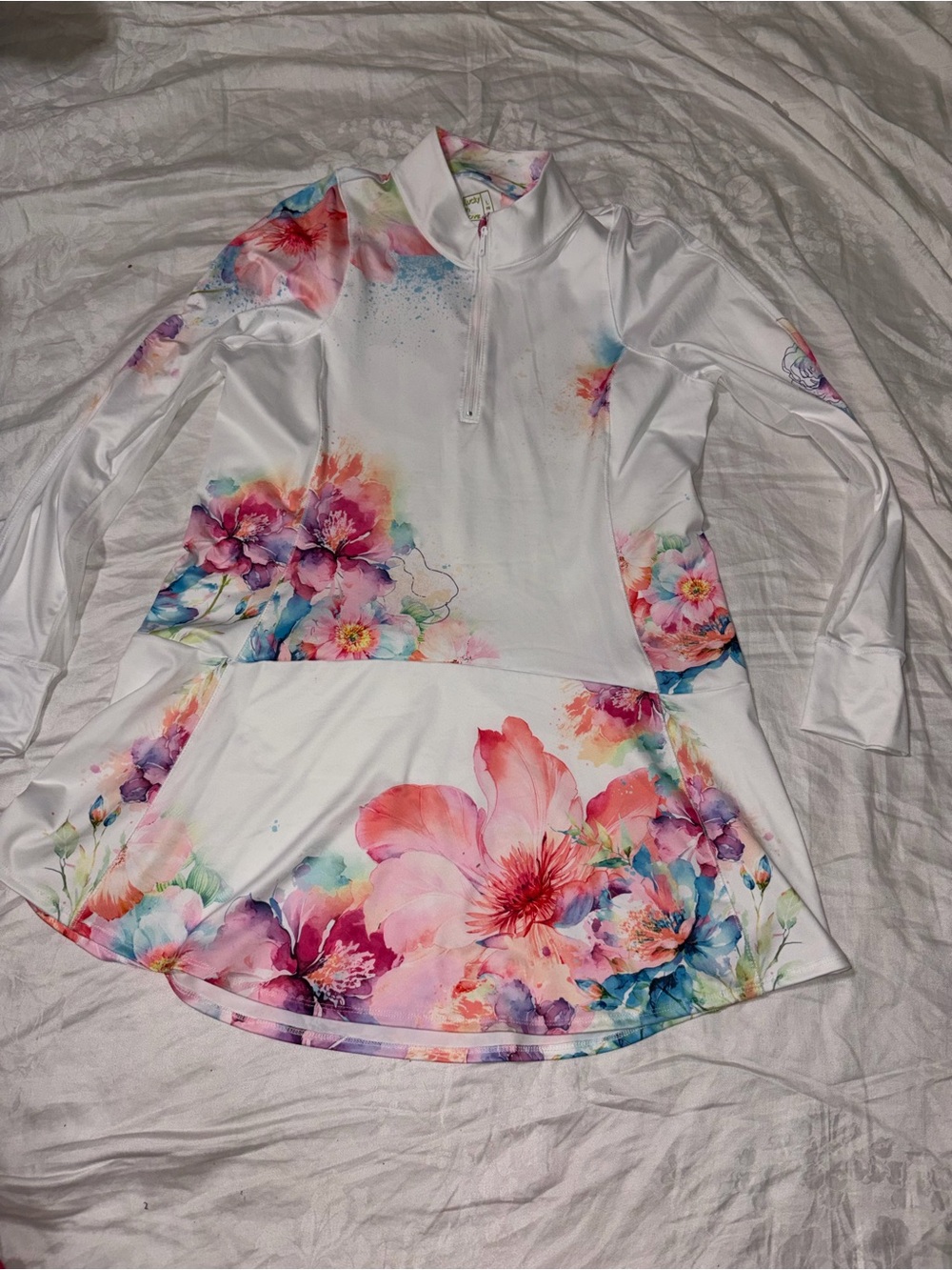 Like new Lucky In Love watercolor floral tennis dress Sz large - Picture 10 of 16